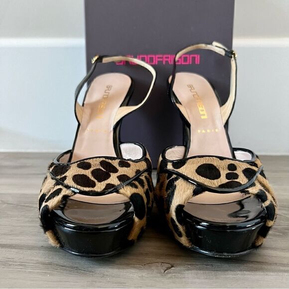 NIB BRUNO FRISONI ROGER VIVIER Animal/Pony Black patent Sandal Heels sz11 - Picture 5 of 17